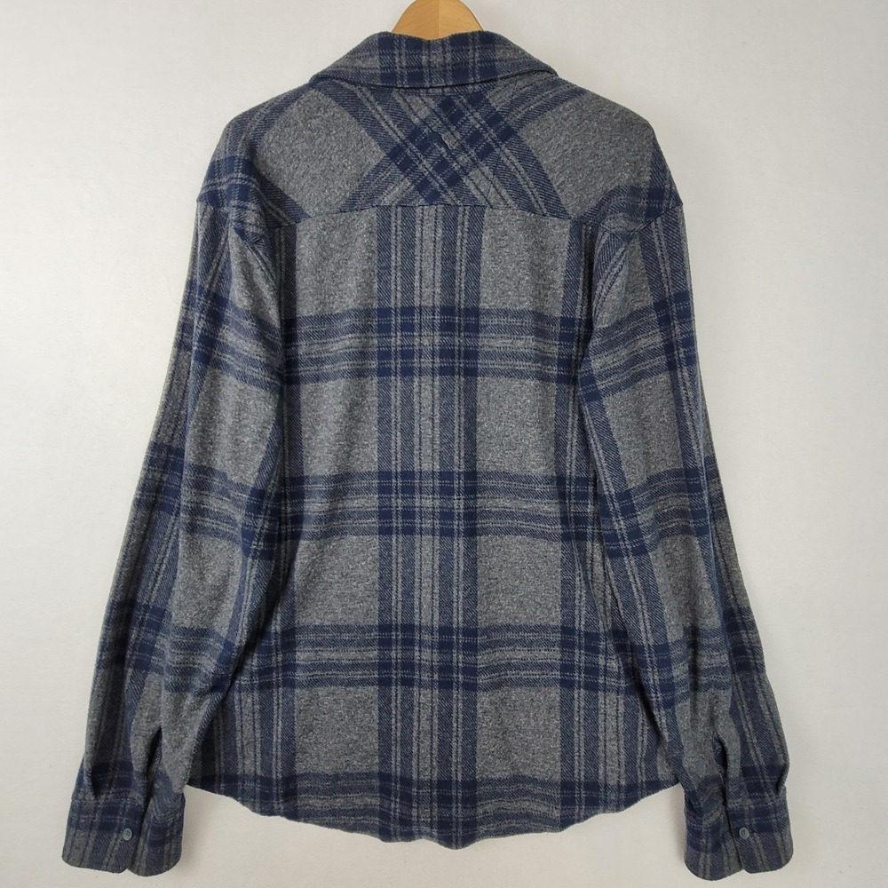 Tommy Bahama Mens 3X Gray Blue Plaid Flannel Long Sleeve Button Down Shirt - Picture 11 of 16